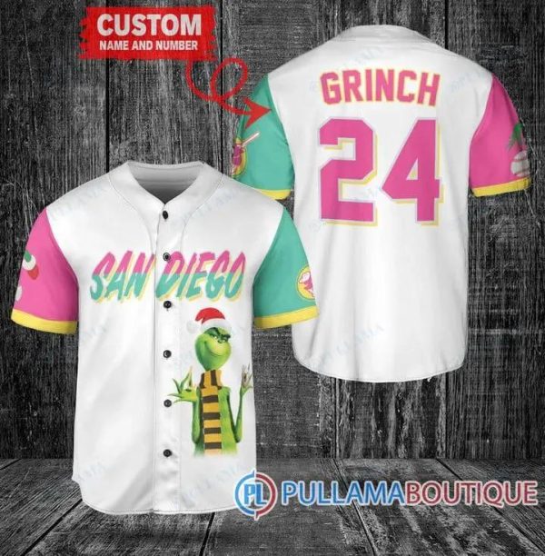 Grinch Christmas San Diego Padres City Connect Custom Baseball Jersey, San Diego Baseball Jersey