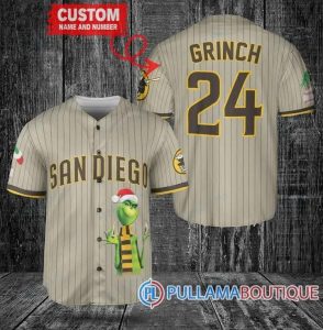 Grinch Christmas San Diego Padres Custom Baseball Jersey