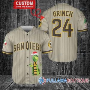 Grinch Christmas San Diego Padres Custom Baseball Jersey, San Diego Baseball Jersey