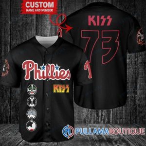 Kiss Philadelphia Phillies Custom Baseball Jersey, Phillies Baseball Jersey