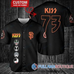 Kiss San Francisco Giants Black Custom Baseball Jersey