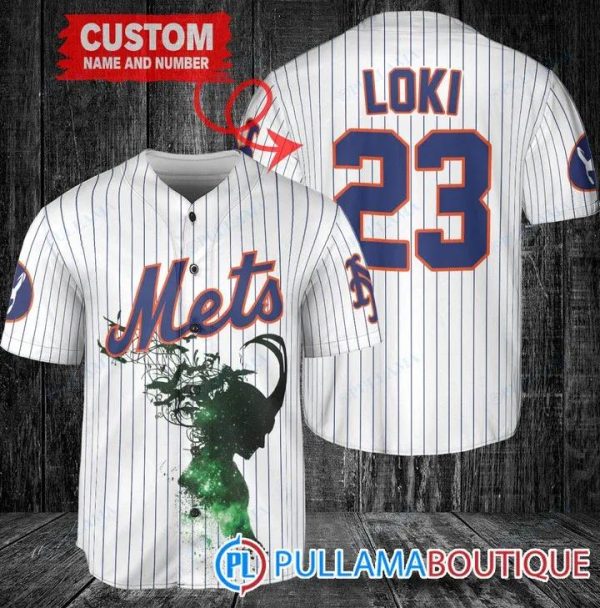 Loki Super Villains GOD Of Mischief New York Mets White Custom Baseball Jersey, Cheap Mets Jerseys