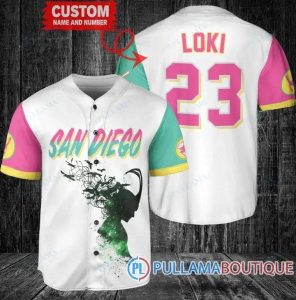 Loki Super Villains GOD Of Mischief San Diego Padres City Connect Custom Baseball Jersey