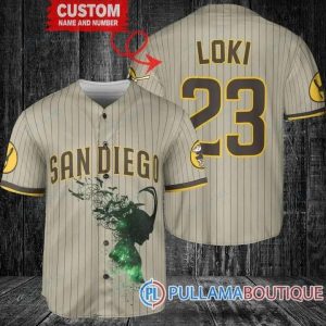 Loki Super Villains GOD Of Mischief San Diego Padres Custom Baseball Jersey, San Diego Baseball Jersey