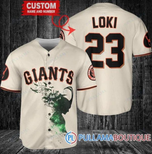 Loki Super Villains GOD Of Mischief San Francisco Giants Custom Baseball Jersey, Baseball Jersey San Francisco Giants