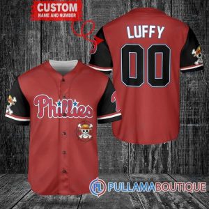 Luffy After Timeskip One Piece Philadelphia Phillies Custom Baseball Jersey, Phillies Baseball Jersey