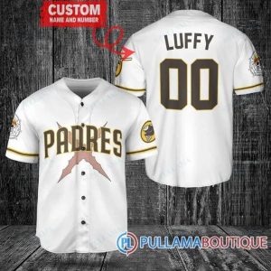 Luffy One Piece San Diego Padres Custom Baseball Jersey, San Diego Baseball Jersey