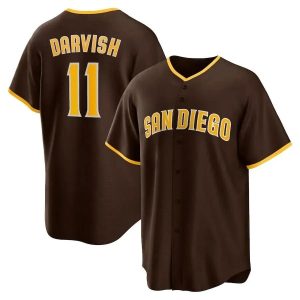 San Diego Padres Yu Darvish Brown MLB Baseball Jersey