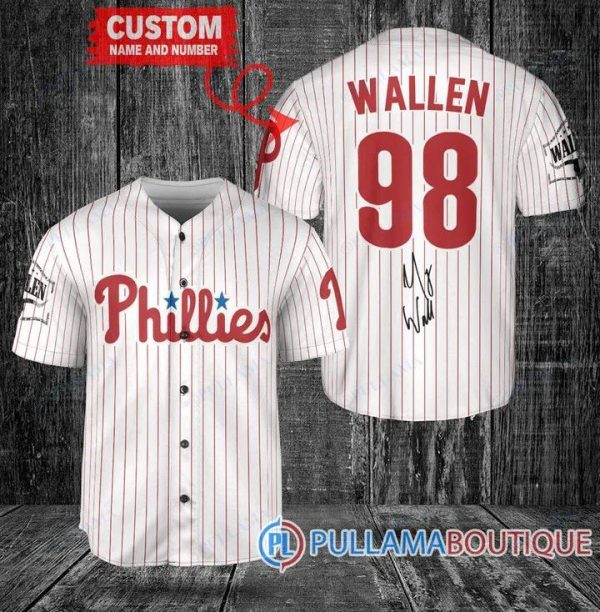 Morgan Wallen Philadelphia Phillies White Custom Baseball Jersey, Phillies Baseball Jersey