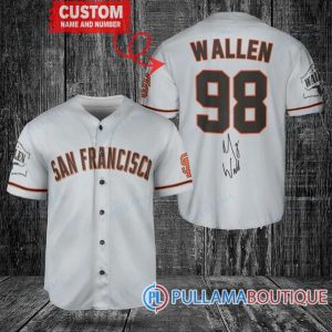 Morgan Wallen San Francisco Giants Gray Custom Baseball Jersey