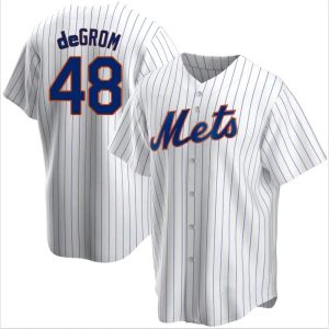 New York Mets Jacob deGrom Pinstripe MLB Baseball Jersey