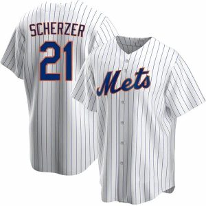 New York Mets Max Scherzer Pinstripe MLB Baseball Jersey
