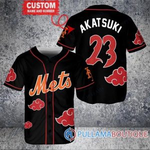 New York Mets Naruto Akastuki Custom Baseball Jersey