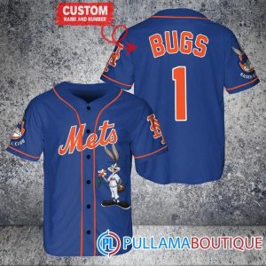 Personalized New York Mets Bugs Bunny Blue Baseball Jersey
