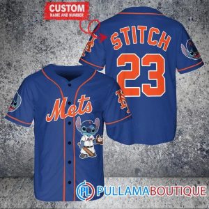 Personalized New York Mets Stitch Blue Baseball Jersey