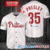 Personalized Philadelphia Phillies Elvis Presley Signature Red Baseball Jersey, Phillies Baseball Jersey