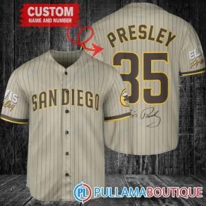 Personalized San Diego Padres Elvis Presley Signature Baseball Jersey, San Diego Baseball Jersey