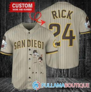 Personalized San Diego Padres Rick And Morty Baseball Jersey