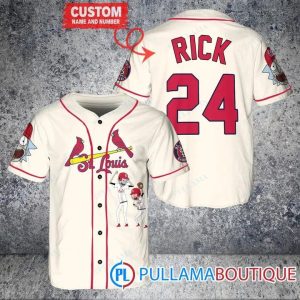 Personalized St. Louis Cardinals Rick And Morty Baseball Jersey