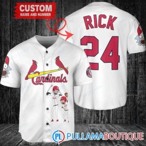 Personalized St. Louis Cardinals Rick And Morty White Baseball Jersey