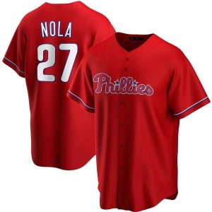 Philadelphia Phillies Aaron Nola Red MLB Baseball Jersey