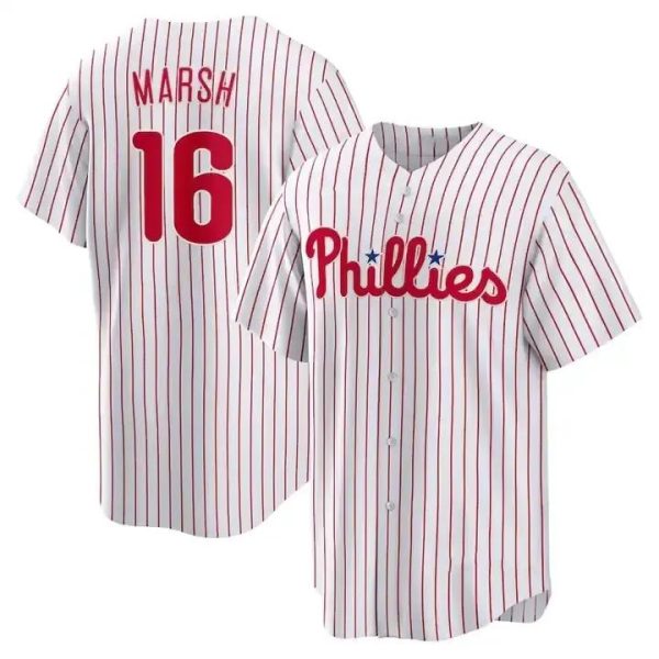 Philadelphia Phillies Brandon Marsh Pinstripe MLB Baseball Jersey, MLB Phillies Jersey
