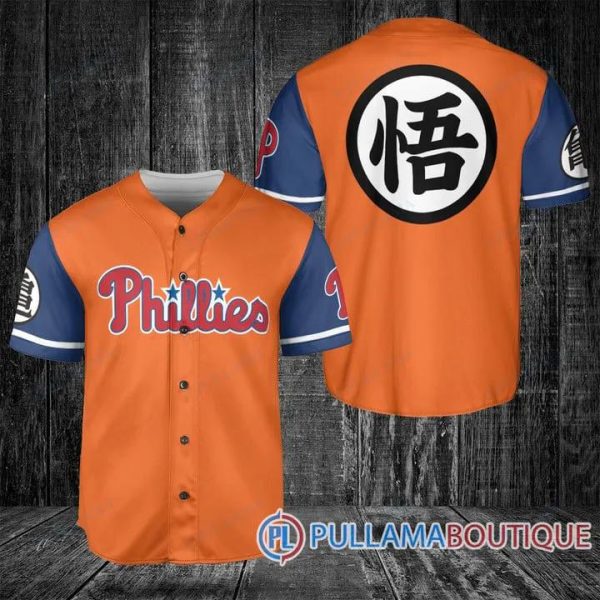 Philadelphia Phillies Dragon Ball Z Goku Baseball Jersey, Phillies Baseball Jersey
