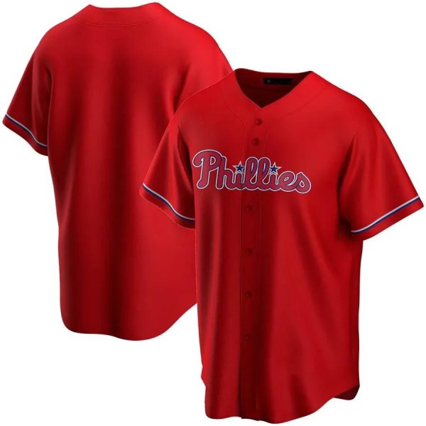 Philadelphia Phillies Red MLB Baseball Jersey, MLB Phillies Jersey