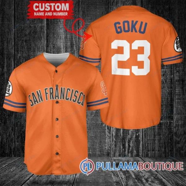 San Francisco Giants Dragon Ball Z Goku Custom Baseball Jersey, Baseball Jersey San Francisco Giants
