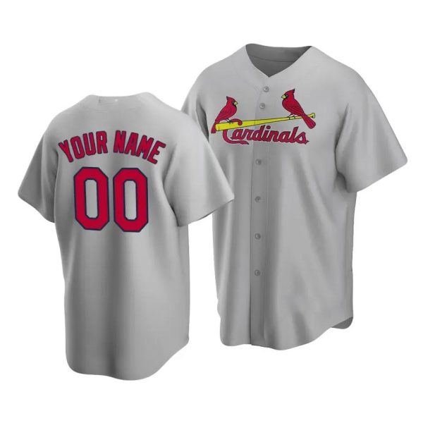St. Louis Cardinals Custom Name Number Gray MLB Baseball Jersey, Custom Cardinals Jersey