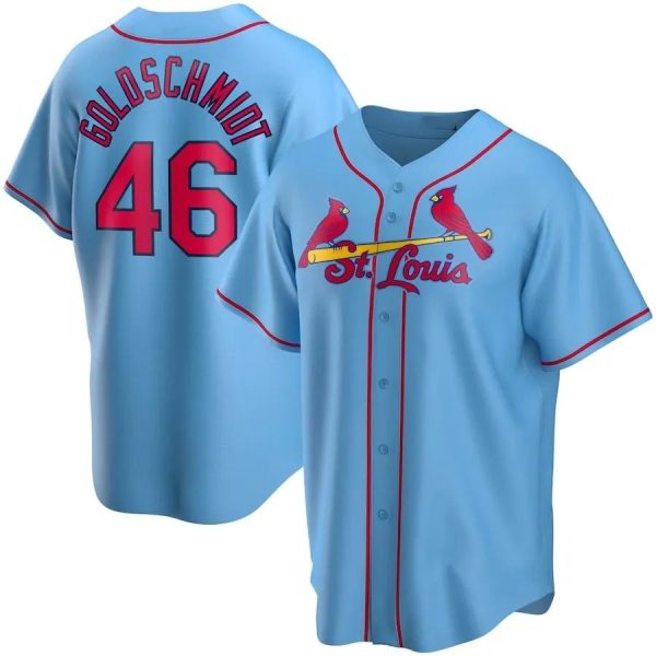 St. Louis Cardinals Paul Goldschmidt Light Blue MLB Baseball Jersey, MLB Cardinals Jersey