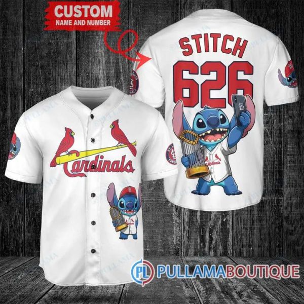 St. Louis Cardinals Stitch With Trophy White Baseball Jersey, MLB Cardinals Jersey
