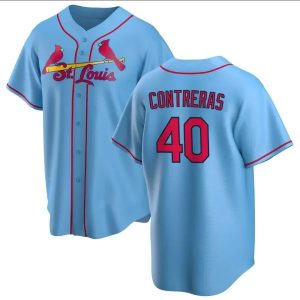 St. Louis Cardinals Willson Contreras Light Blue MLB Baseball Jersey