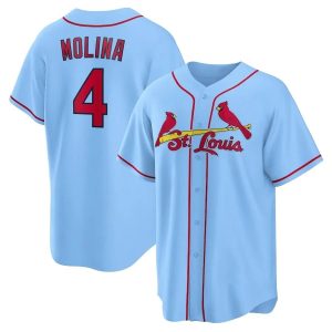 St. Louis Cardinals Yadier Molina Light Blue MLB Baseball Jersey
