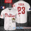Star Wars Baby Yoda Philadelphia Phillies Red Custom Baseball Jersey, Phillies Baseball Jersey
