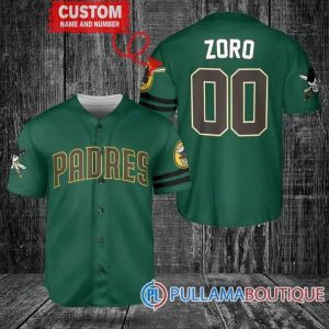 Zoro One Piece San Diego Padres Custom Baseball Jersey