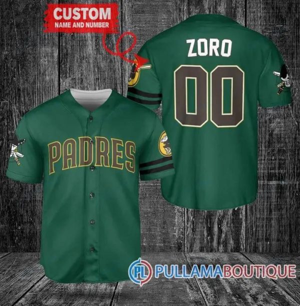 Zoro One Piece San Diego Padres Custom Baseball Jersey, San Diego Baseball Jersey