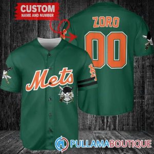 Zoro One Piece Straw Hats New York Mets Custom Baseball Jersey