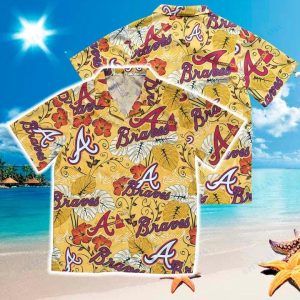 Atlanta Braves Tropical Leaves MLB Hawaiian Shirt, Braves Hawaiian Shirt