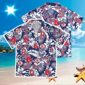 Boston Red Sox Tropical leaves MLB Hawaiian Shirt
