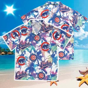 Chicago Cubs Tropical Leaves MLB Hawaiian Shirt