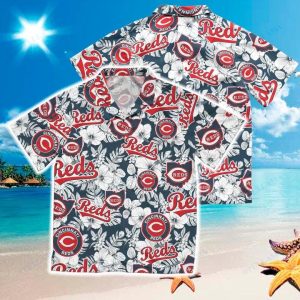Cincinnati Reds Tropical Flowers MLB Hawaiian Shirt
