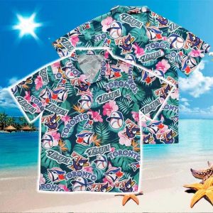 Toronto Blue Jays Tropical Leaves And Logo MLB Hawaiian Shirt, Blue Jays Hawaiian Shirt